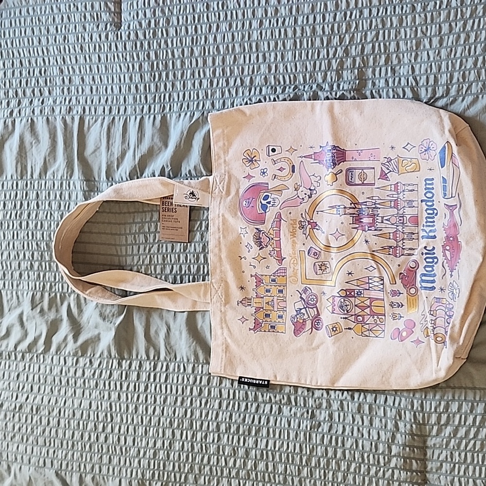 Walt Disney World 50th Anniversary Magic Kingdom Starbucks Pin Drop Tote